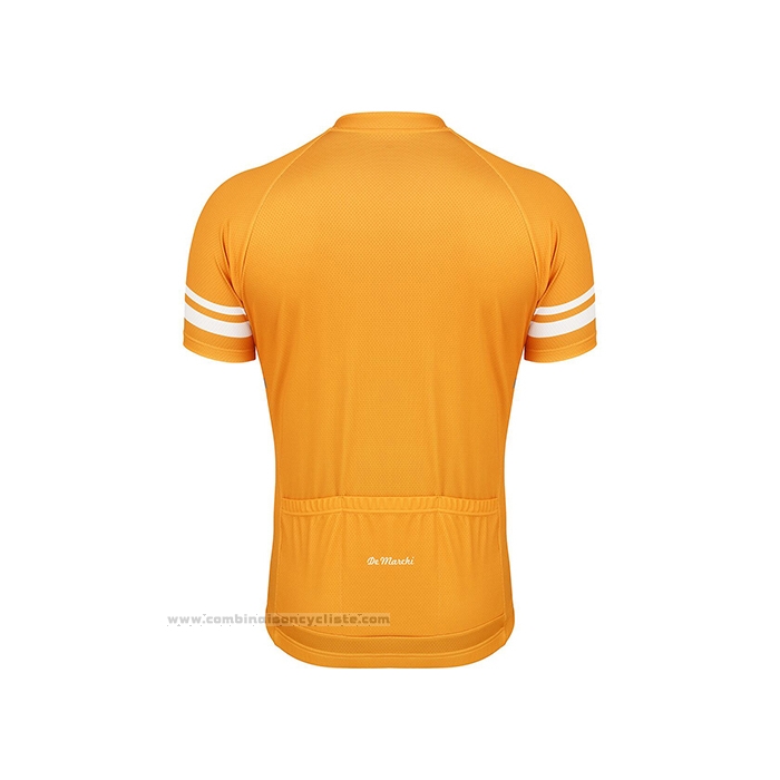 2021 Maillot Cyclisme de Marchi Jaune Gris Manches Courtes et Cuissard